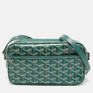 GOYARD Green Coated Canvas and Leather Cap Vert Crossbody Bag