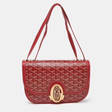 GOYARD Red ine Coated Canvas and Leather 223 PM Bag