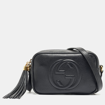 GUCCI Black Leather Mini Soho Disco Shoulder Bag