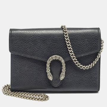 GUCCI Black Leather Dionysus Wallet On Chain