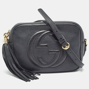 GUCCI Black Leather Small Soho Disco Crossbody Bag