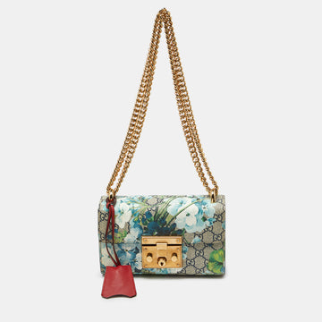 GUCCI Multicolor Tian GG Supreme Canvas Small Padlock Shoulder Bag