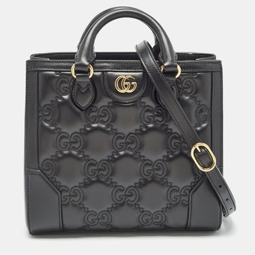 GUCCI Black GG Matelasse Leather Mini Tote