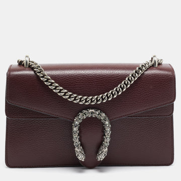 GUCCI Burgundy Leather Small Dionysus Shoulder Bag