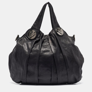 GUCCI Black Leather Large Hysteria Hobo