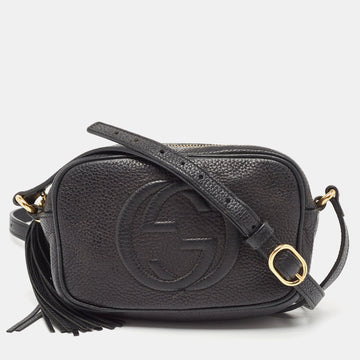 GUCCI Black Leather Mini Soho Disco Shoulder Bag