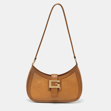 GUCCI Beige Leather Vintage Shoulder Bag