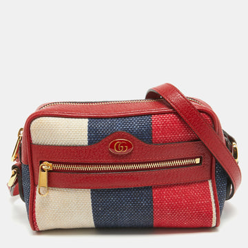 GUCCI Multicolor Canvas and Leather Mini Ophidia Crossbody Bag