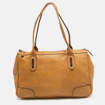 GUCCI Beige Leather Princy Shopper Tote