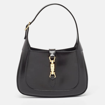 GUCCI Black Glossy Leather Small Jackie 1961 Hobo