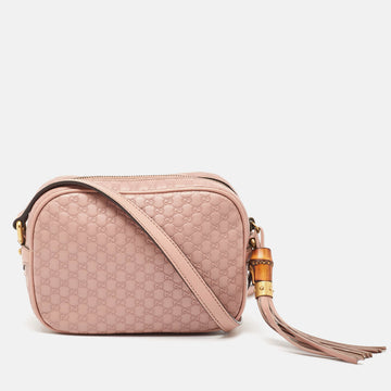 GUCCI Pink Micro ssima Leather Sunshine Disco Crossbody Bag