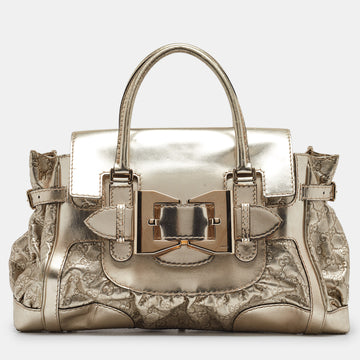 GUCCI Gold ssima Leather Large Queen Satchel