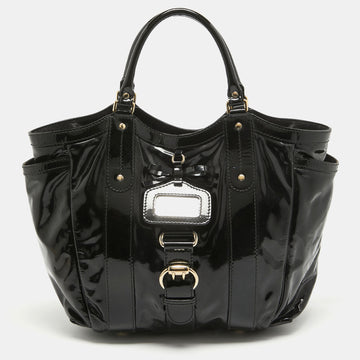 GUCCI Black Patent Leather Vanity Tote