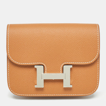Hermes Gold Epsom Leather Constance Slim Wallet