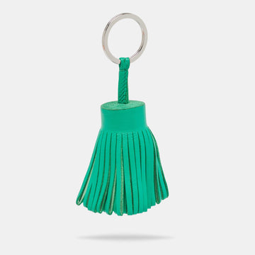 HERMES Menthe Leather Carmen Tassel Key Ring