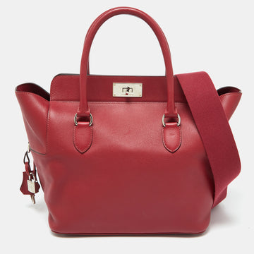 Hermes Ruby Ever Color Leather Palladium Toolbox 26 Bag