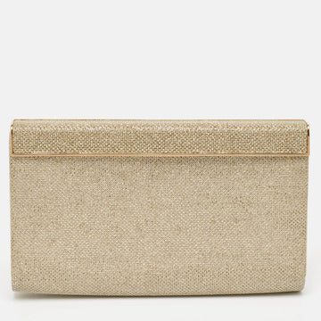 JIMMY CHOO Gold/Silver Lurex Fabric Cayla Clutch