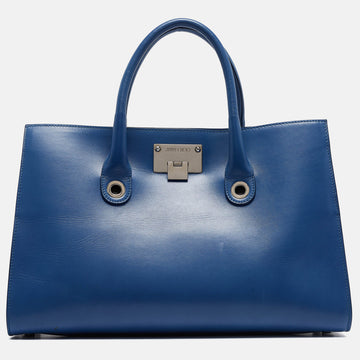 JIMMY CHOO Bllue Leather Riley Tote