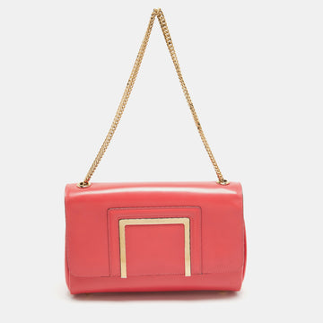 JIMMY CHOO Coral Pink Leather Alba Shoulder Bag