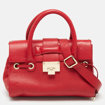 JIMMY CHOO Red Leather Rosalie Tote