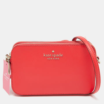 KATE SPADE Red Leather Small Zip Stacy Crossbody Bag