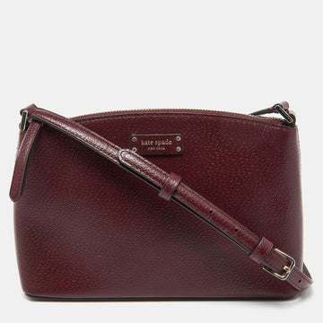 KATE SPADE Burgundy Leather Jeanne Crossbody Bag