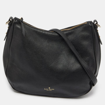 KATE SPADE Black Leather Zip Shoulder Bag