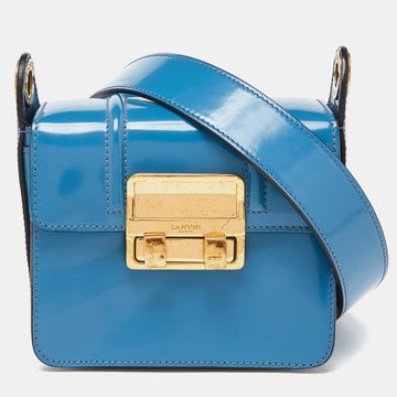 LANVIN Blue Patent Leather Jiji Shoulder Bag