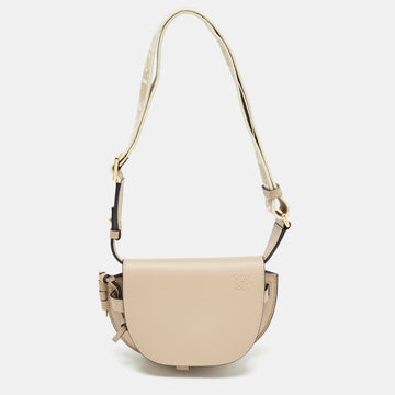 LOEWE Beige Leather Small Gate Shoulder Bag