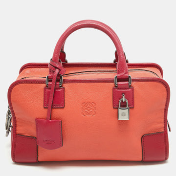 LOEWE Orange/Pink Leather Amazona Satchel