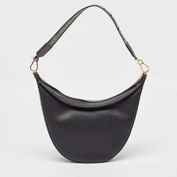 LOEWE Black Leather Small Luna Shoulder Bag
