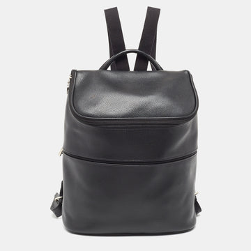 LONGCHAMP Black Leather Le Foulonne Backpack