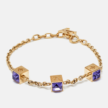 LOUIS VUITTON Gamble Crystal Gold Tone Bracelet