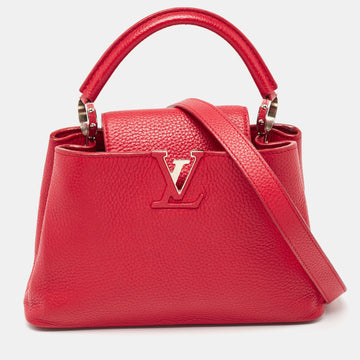 LOUIS VUITTON Red Taurillon Leather Capucines BB Bag