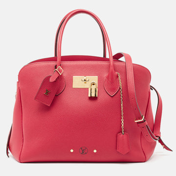 LOUIS VUITTON Red Leather Milla MM Bag