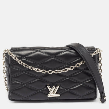 LOUIS VUITTON Black Leather Malletage GO-14 MM Bag