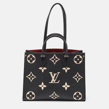 LOUIS VUITTON Bicolour Monogram Giant Empreinte Leather Onthego MM Bag