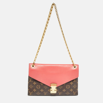 LOUIS VUITTON Litchi Monogram Canvas Pallas Chain Bag