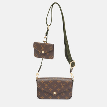 LOUIS VUITTON Khaki Monogram Canvas Felicie Strap & Go Bag