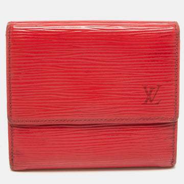 LOUIS VUITTON Red Epi Leather Elise Wallet