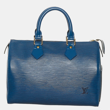 LOUIS VUITTON Blue Epi Speedy 25