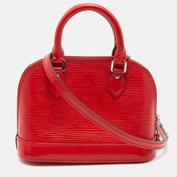 LOUIS VUITTON Red Epi Leather Alma Nano Bag