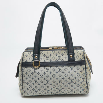 LOUIS VUITTON Navy Blue Monogram Mini Lin Josephine PM Bag