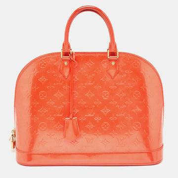 LOUIS VUITTON Orange Sunset Monogram Vernis Alma GM Bag