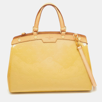 LOUIS VUITTON Citrine Monogram Vernis Brea MM Bag