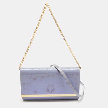 LOUIS VUITTON Lilac Monogram Vernis Ana Clutch Bag