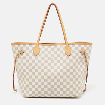 LOUIS VUITTON Damier Azur Canvas Neverfull MM Bag