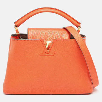 LOUIS VUITTON Orange Taurillon Leather Capucines BB Bag