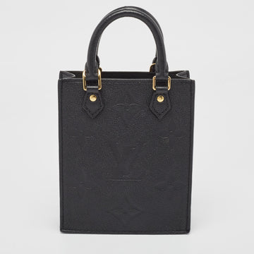LOUIS VUITTON Black Monogram Empreinte Leather Petit Sac Plat Bag