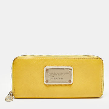 MARC BY MARC JACOBS Yellow Leather Classic Q Zip Around Wallet